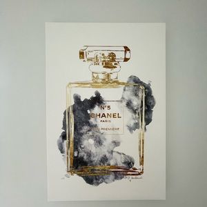 Used Chanel No 5 canvas wall art.